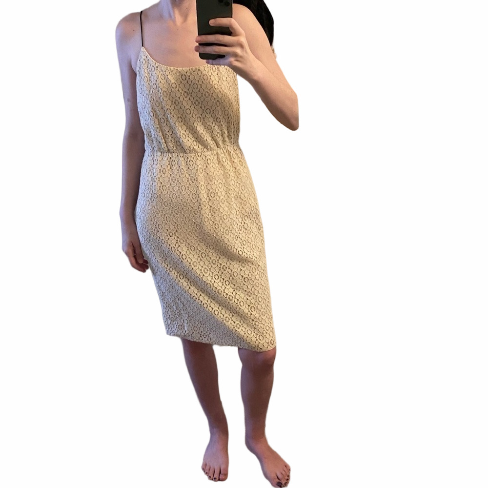 J. Crew Beige Lace Mini Dress Size 2